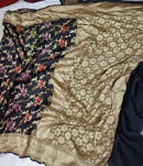 Black Banarasi Khaddi Chiffon Georgette Saree with Meenakari  Alfi Resham and Golden zari Jangala Designer