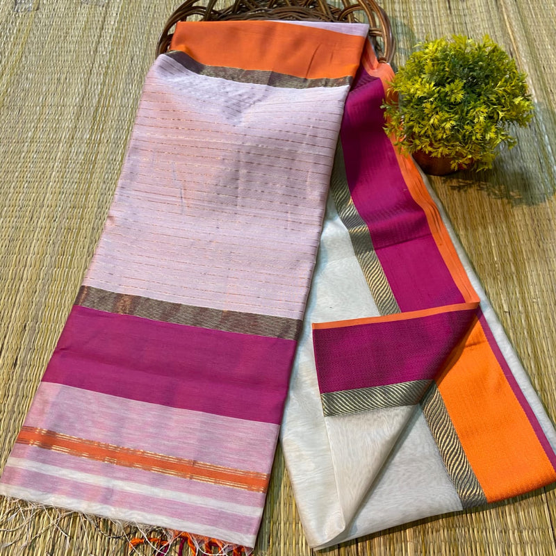 Maheshwari Silk Cotton Sirin Border Sarees