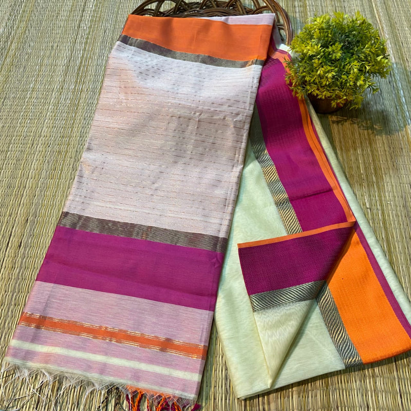 Maheshwari Silk Cotton Sirin Border Sarees