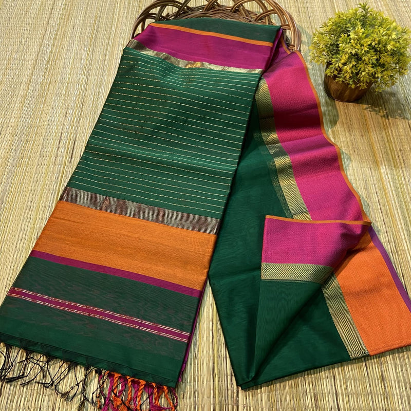 Maheshwari Silk Cotton Sirin Border Sarees