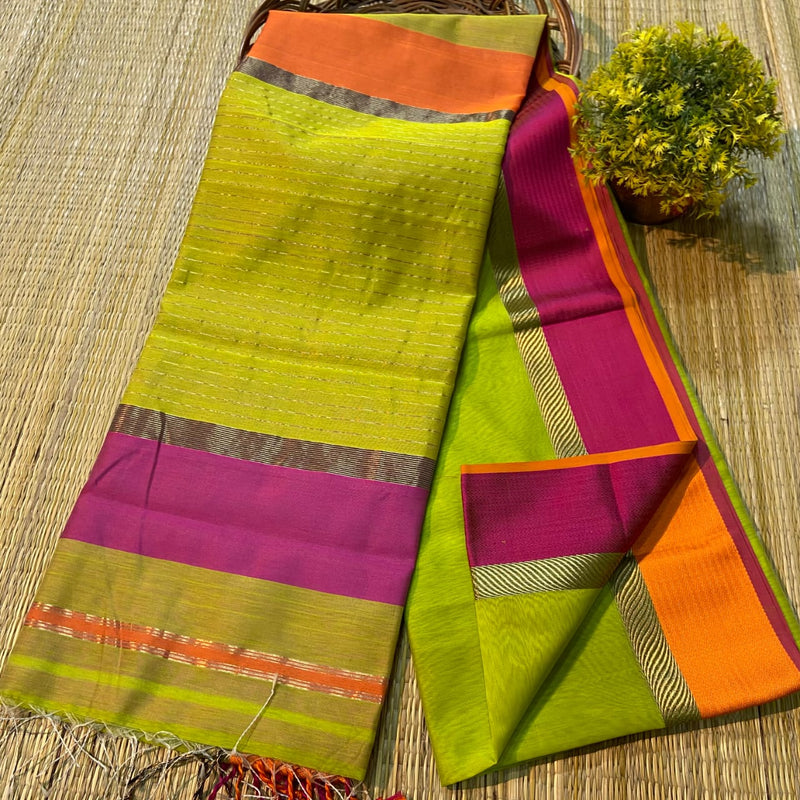 Maheshwari Silk Cotton Sirin Border Sarees