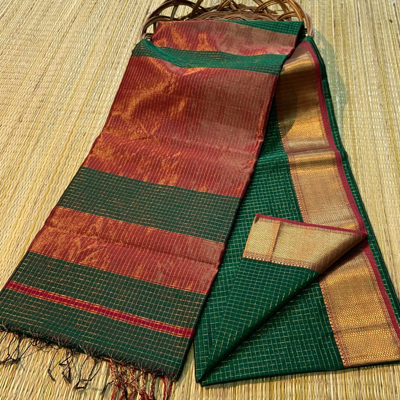 Red handwoven begumpuri cotton bengal saree – GoCoop