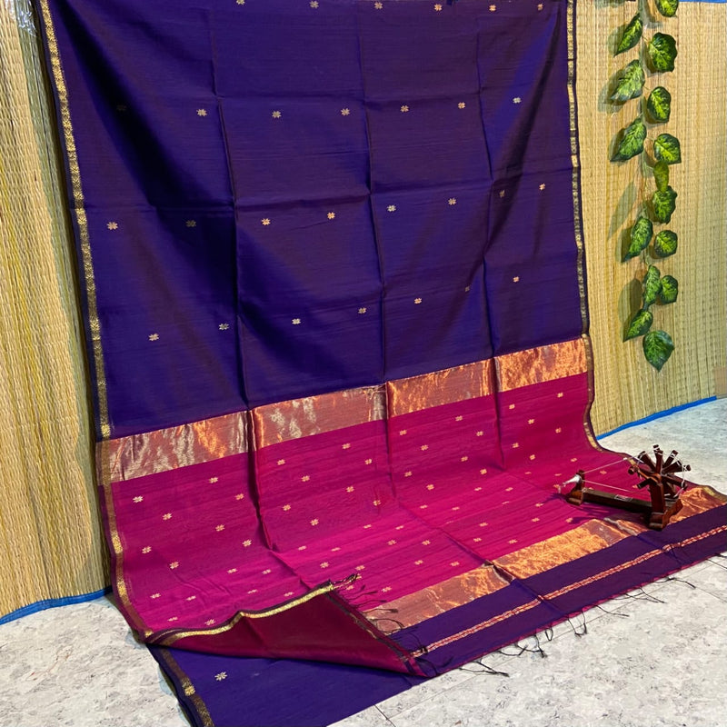 Maheshwari Silk Cotton Star Butta Sarees