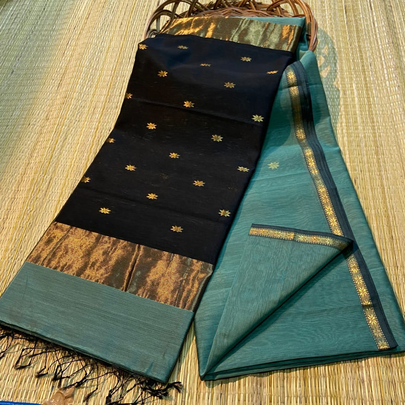 Maheshwari Silk Cotton Star Butta Sarees