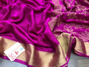 Pink Wrinkle Mysore Crepe Silk Saree with Zari Lines