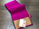 Pink Wrinkle Mysore Crepe Silk Saree with Zari Lines