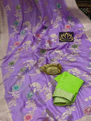 Designer Lavender Khaddi Georgette Saree