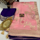 Designer Pink Khaddi Georgette Saree