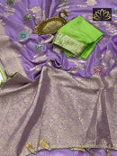Designer Lavender Khaddi Georgette Saree