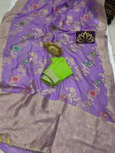 Designer Lavender Khaddi Georgette Saree