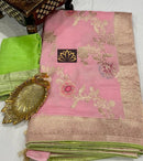 Designer Pink Khaddi Georgette Saree
