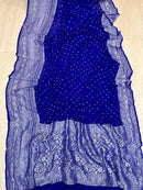 Royal Blue Khaddi Georgette Silk Saree