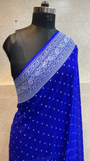 Royal Blue Khaddi Georgette Silk Saree
