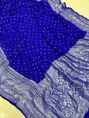 Royal Blue Khaddi Georgette Silk Saree
