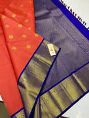 Orange Korvai Kanchipuram Silk Saree