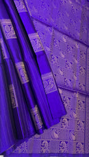 Borderless Soft Silk Sarees with Peacock Butta