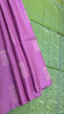 Borderless Soft Silk Sarees with Peacock Butta