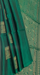 Borderless Soft Silk Sarees with Peacock Butta