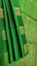 Borderless Soft Silk Sarees with Peacock Butta