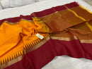 Pure Raw Silk Sarees with Contrast Temple Border