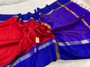 Pure Raw Silk Sarees with Contrast Temple Border