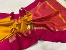 Pure Raw Silk Sarees with Contrast Temple Border