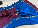 Pure Raw Silk Sarees with Contrast Temple Border