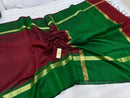 Pure Raw Silk Sarees with Contrast Temple Border