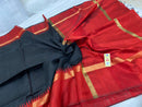 Pure Raw Silk Sarees with Contrast Temple Border