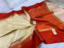 Pure Raw Silk Sarees with Contrast Temple Border