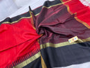 Pure Raw Silk Sarees with Contrast Temple Border