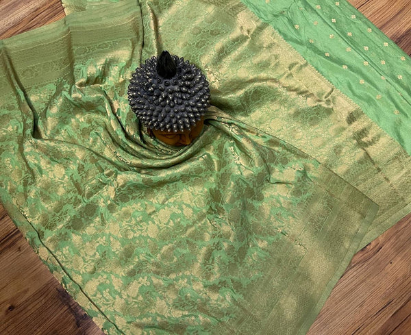 Pastel Green Semi Georgette Saree