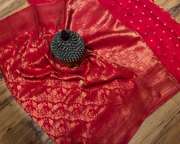 Red Semi Georgette Saree