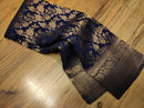 Navy Blue Semi Georgette Saree