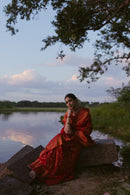 Red Semi Georgette Saree
