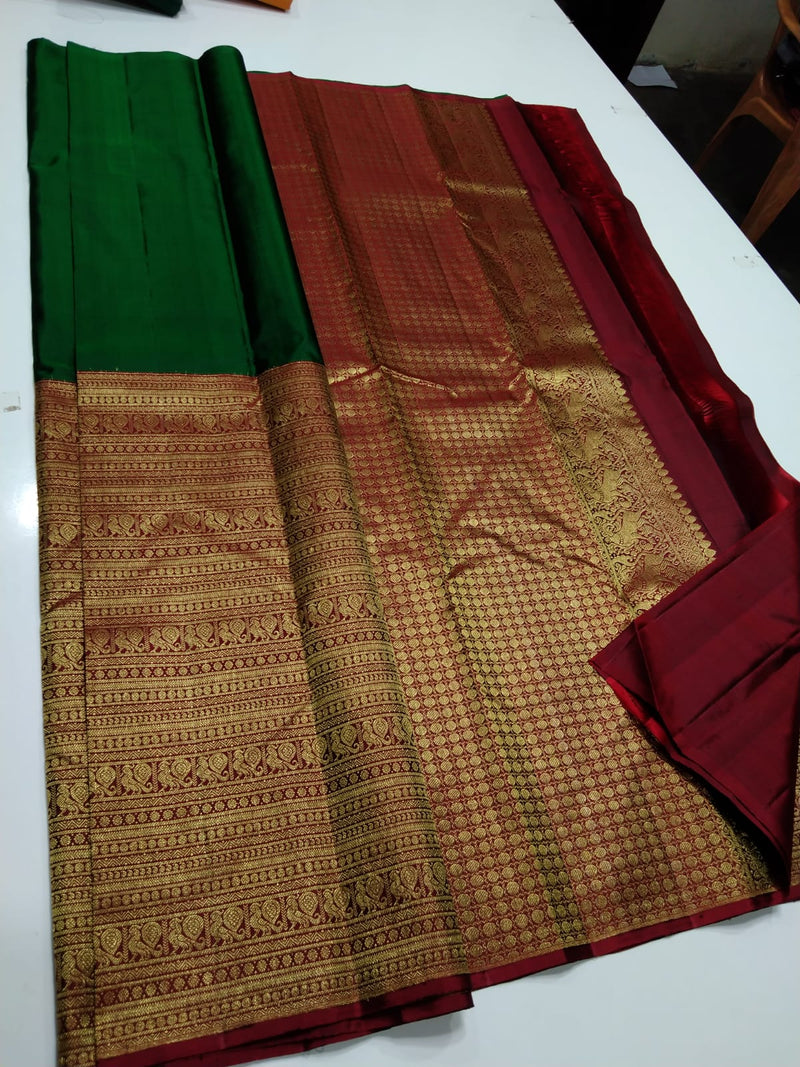 Half and Half Kanchipuram Silk Saree