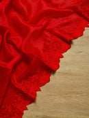 Organza Saree Embroidery Alfi Cutwork Scallop Border Sarees