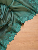 Organza Saree Embroidery Alfi Cutwork Scallop Border Sarees