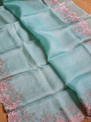 Organza Saree Embroidery Alfi Cutwork Scallop Border Sarees