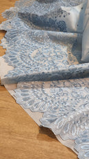 Pastel Blue Organza Saree with Embroidery Border