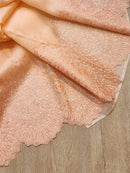 Peach Organza Saree with Embroidery Border