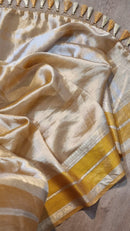 Pure Organza Double Tissue Saree with Katan Silk Border