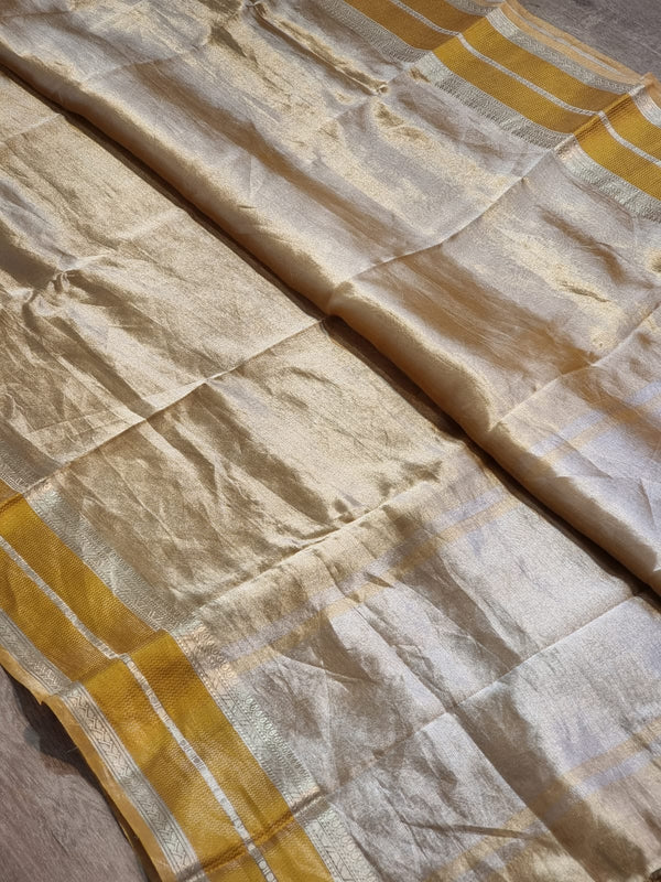 Pure Organza Double Tissue Saree with Katan Silk Border