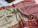 Silver Tissue Tussar Silk Saree