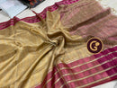 Golden Tissue Tussar Silk Saree