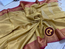 Golden Tissue Tussar Silk Saree