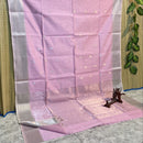 Maheshwari Silk Cotton Silver Zari Lotus Butta Sarees