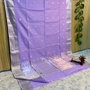 Maheshwari Silk Cotton Silver Zari Lotus Butta Sarees