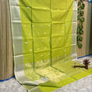 Maheshwari Silk Cotton Silver Zari Lotus Butta Sarees