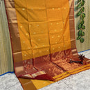 Maheshwari Silk Cotton Silver Zari Lotus Butta Sarees